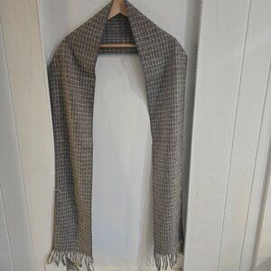 Mexican Artisan Handwoven Wool Scarf - Minimalist Gray
